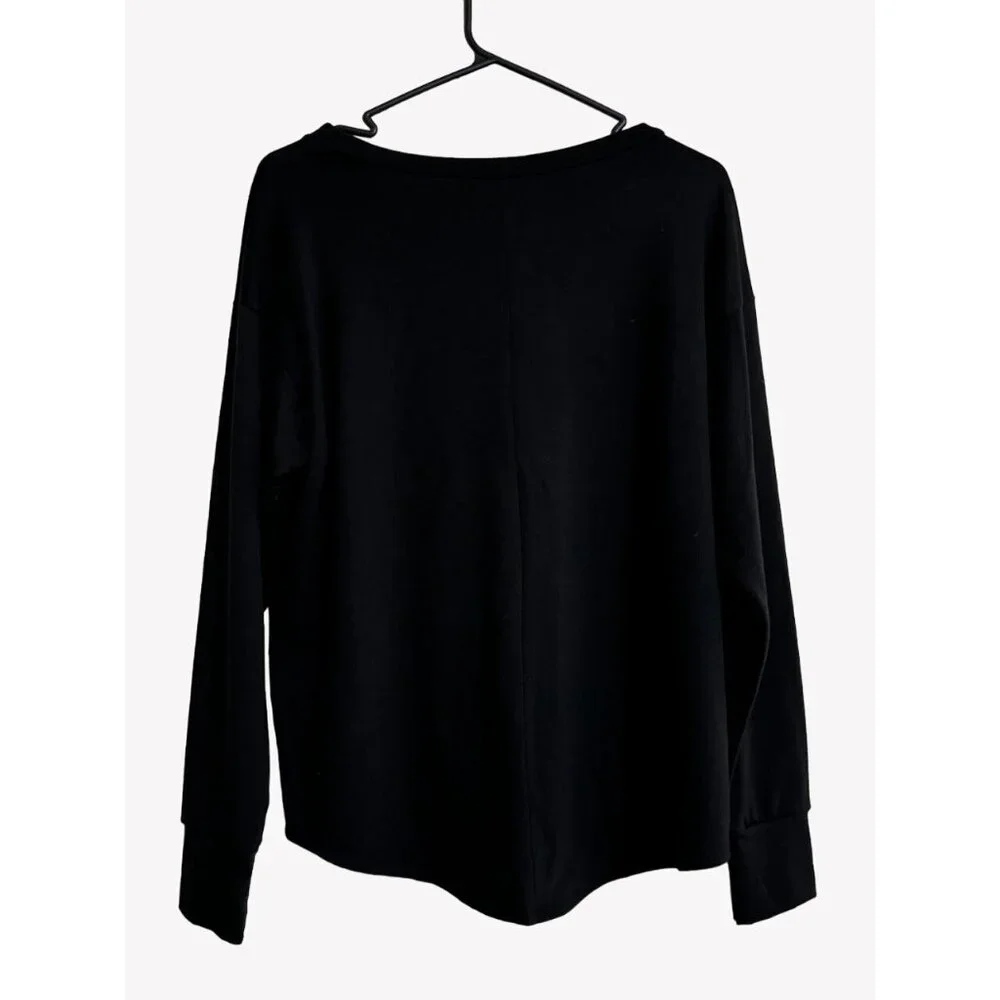 FASHIONOMICS Womens Medium Black Long Sleeve Deer Print Sweatshirt - Picture 4 of 4